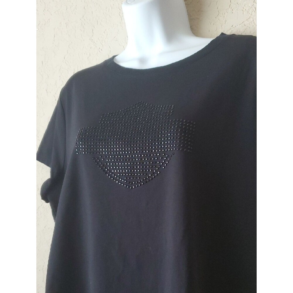 NWT Harley Davidson Women’s XL Studded Logo T-Shirt Black Graphic Tee New